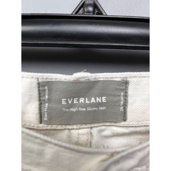 Everlane High Rise Skinny Jeans‎ Womens 25 Ankle White Light Wash 5-Pocket Denim - Picture 4 of 6